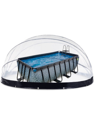 Бассейн EXIT с наземным куполом 400×200×122 см, «Камень»